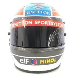 Шлем с автографами гонщиков Михаэля Шумахера и Вилли Вебера, белый мрамор